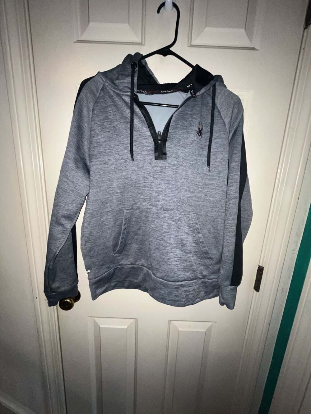 Spyder Active Gray and Black Quarter-Zip Performance Hoodie